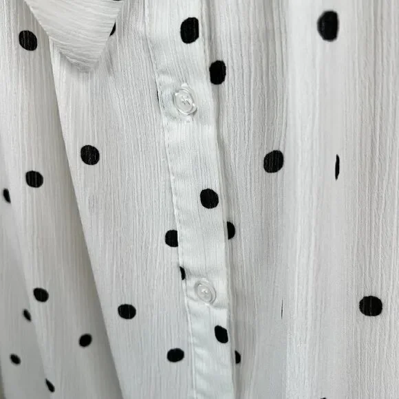 EVERLY Polka Dot Dress in White and Black Size Small - Picture 13 of 13